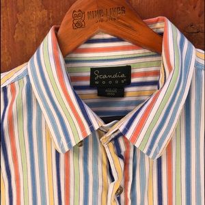 Striped short sleeved button down